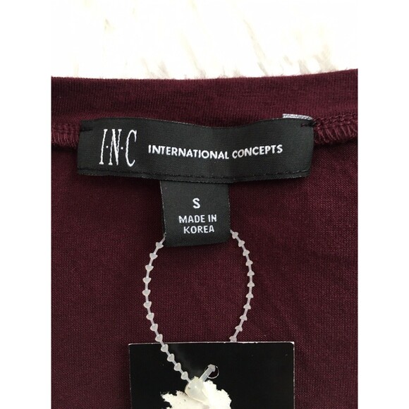 INC Shirt Long Sleeves Burgundy V-Neck Casual Pullover Size S - Picture 8 of 11